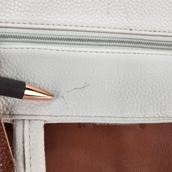 Stone Mountain Leather Purse 11x11x4 Nutmeg Brown White Pebbled Shoulder Bag - Picture 14 of 16